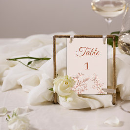 Número simple de tarjeta de mesa floral Boho
