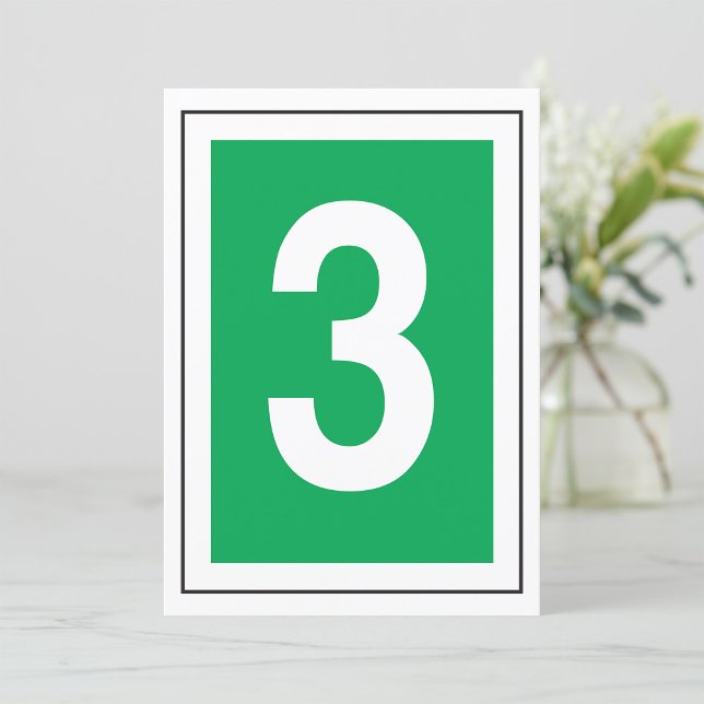 Número Tres Invitación Blanca Y Verde (Subido por el creador)