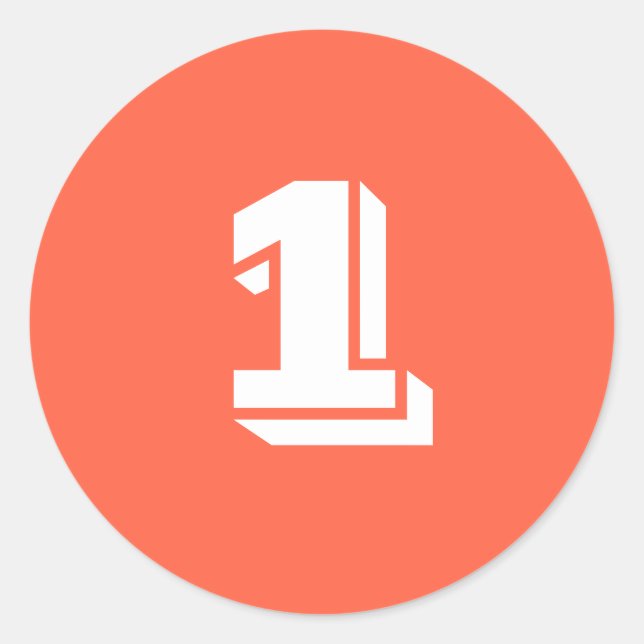 Número uno de grandes Pegatinas rojos de tomate re (Anverso)