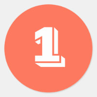 Número uno de grandes Pegatinas rojos de tomate re