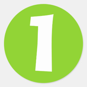 Número uno de grandes Pegatinas verdes redondeado