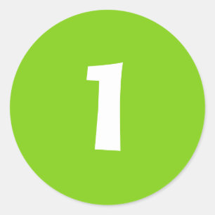 Número uno de pequeños Pegatinas verdes redondos p