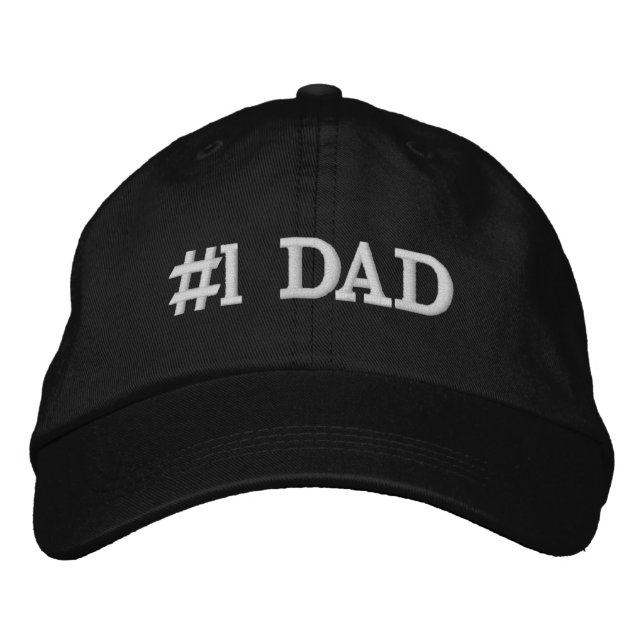 Número uno papá bordado gorro de béisbol (Anverso)