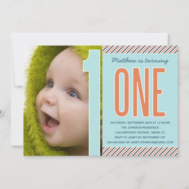 NÚMERO UNO | PRIMERA INVITACIÓN DE CUMPLEAÑOS (Anverso)
