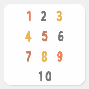 números 1-10 Pegatinas contadores Etiquetas educac
