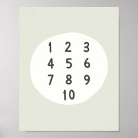 números 1-10 Poster de recuento e impresiones