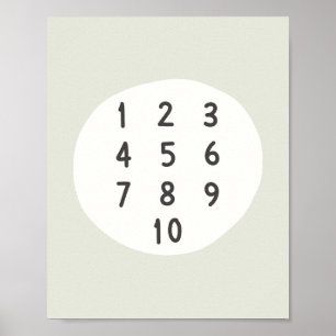 números 1-10 Poster de recuento e impresiones