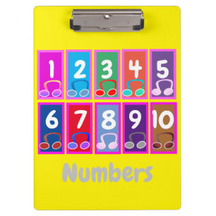 Números 1 a 10 Portapapeles de Matemáticas Inicial