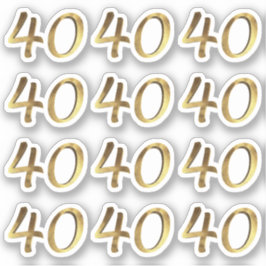 Números 40 Pegatina del 40 aniversario de Faux Gol
