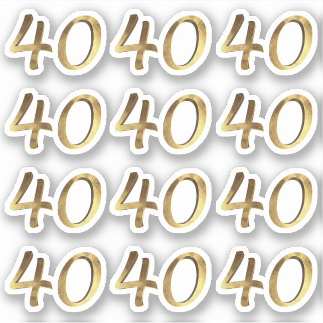 Números 40 Pegatina del 40 aniversario de Faux Gol (Anverso)