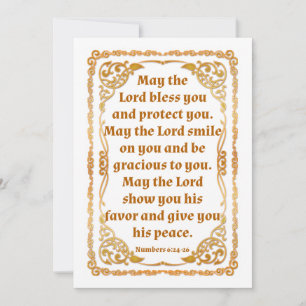 Números 6:24-26 Tarjeta de agradecimiento plana