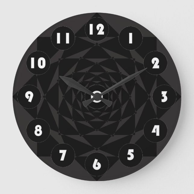 números blancos Reloj de pared acrílico (Anverso)