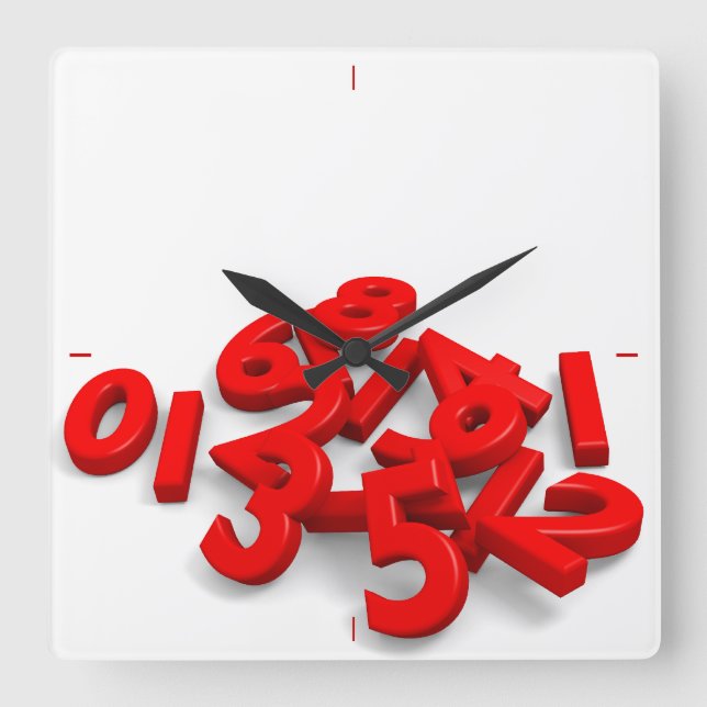 Números caídos Reloj de pared (Anverso)