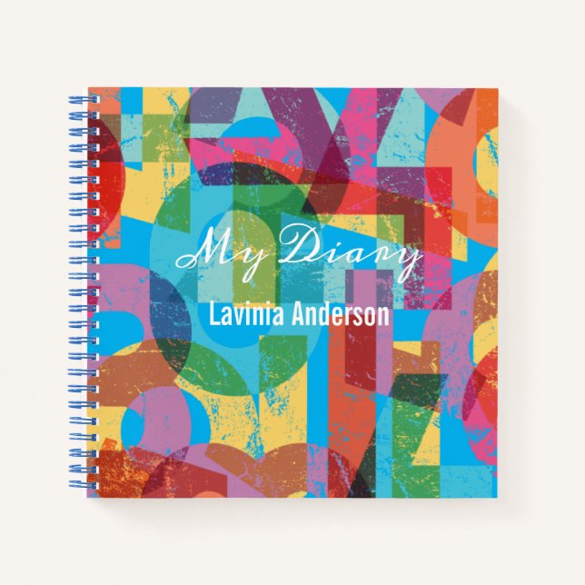 Números coloridos Diario con nombre (Anverso)