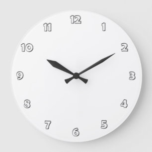 Números de la cara del reloj - gris blanco