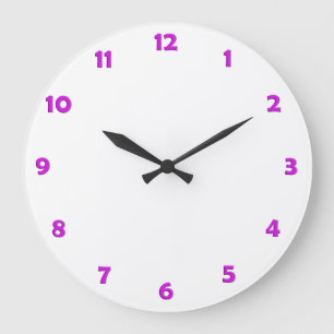 Números de la cara del reloj - rosa neón