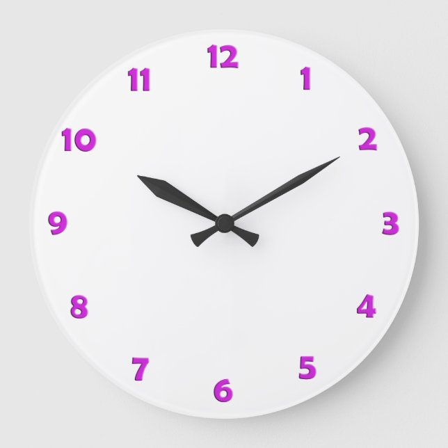 Números de la cara del reloj - rosa neón (Anverso)