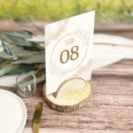 Números de la mesa de bodas elegantes con flores d