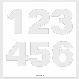 Números de la Papelera de Ruedas en Pegatina gris 