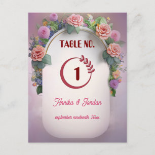 Números de la tabla de invitaciones de bodas de lu