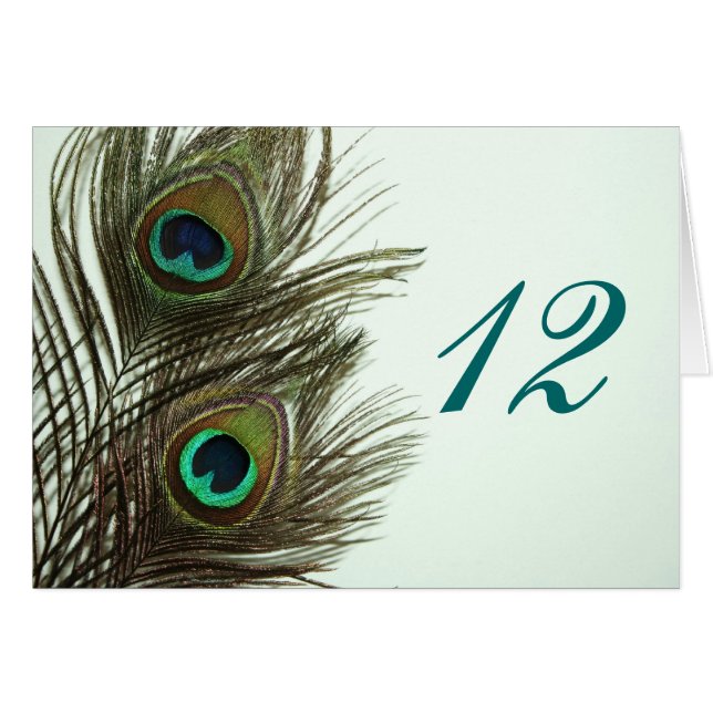 Números de la tabla de la pluma del pavo real (Anverso (Horizontal))