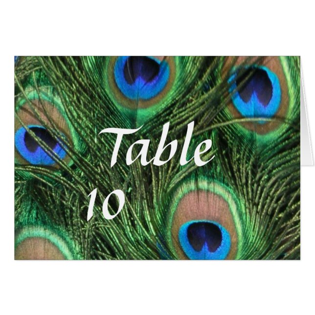 Números de la tabla de la pluma del pavo real (Anverso (Horizontal))