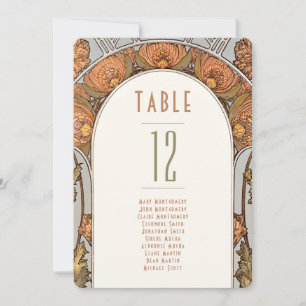 Números de Mesa Arte Nouveau Vintage Boda