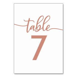 Números de Mesa Boda de Cobre Rose Gold