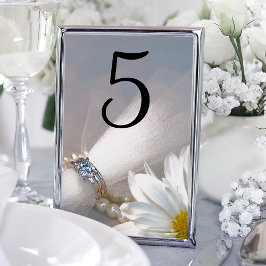 Números de mesa Boda de la elegante margarita blan