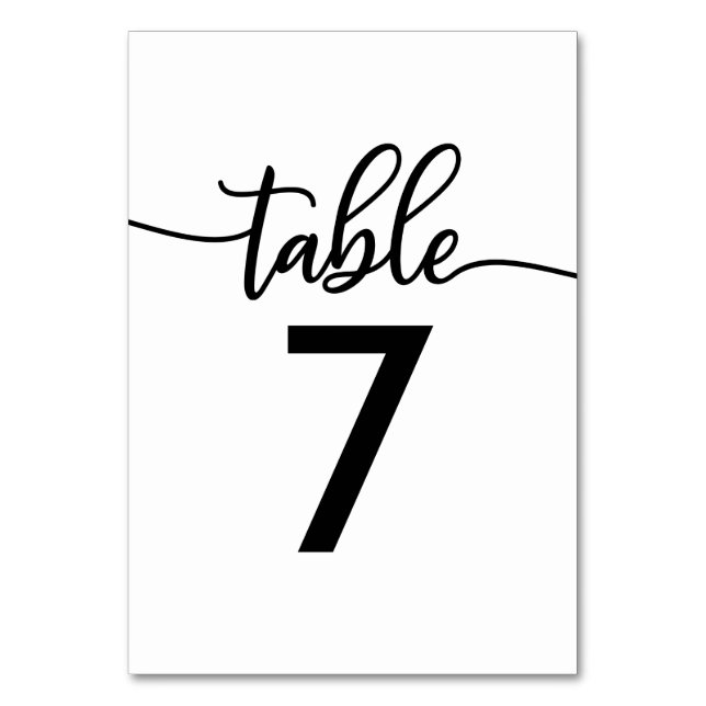 Números de Mesa | Boda Elegante en Blanco y Negro (Anverso)