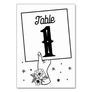 Números de Mesa Boda Tatuaje Tradicional Rock
