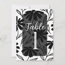 Números de Mesa Boho Daisies de Tinta Negra