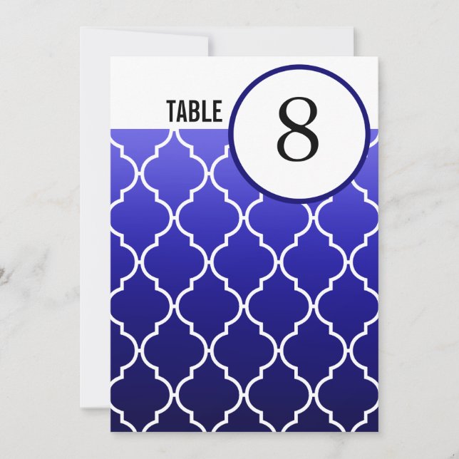 Números de mesa con efecto Ombre de cuatro hojas | (Anverso)