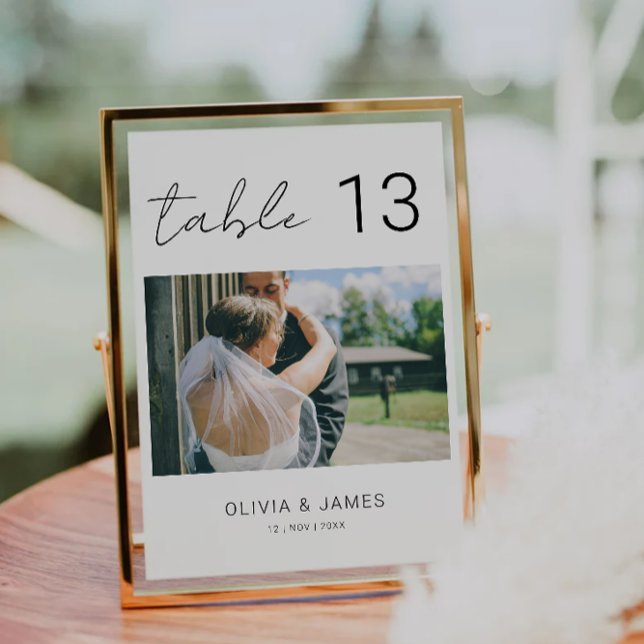 Números de mesa con foto, Números de mesa modernos (Photo Table Numbers, Modern Table Numbers, Invitation)