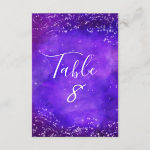 Números de mesa de acuarela de galaxia de noche es