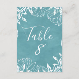 Números de mesa de acuarela floral editables en co