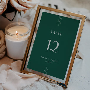 Números de mesa de boda Art Déco esmeralda EVERLY