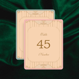 Números de mesa de boda Art Nouveau ornamentados
