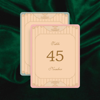 Números de mesa de boda Art Nouveau ornamentados