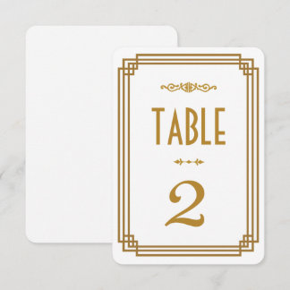 Números de mesa de boda blancos Art Deco
