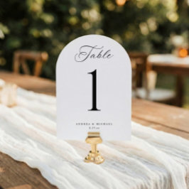 Números de mesa de boda clásicos elegantes 5x7