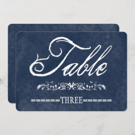 Números de mesa de boda con acuarela azul