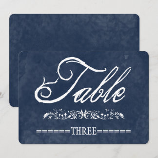Números de mesa de boda con acuarela azul