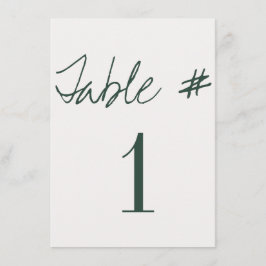 Números de mesa de boda con caligrafía moderna