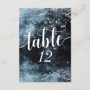 Números de mesa de boda con cielo de acuarela estr