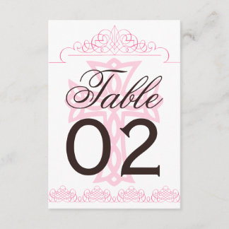 Números de mesa de boda con cruz