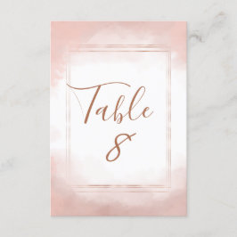 Números de mesa de boda con marco de rosa dorado y