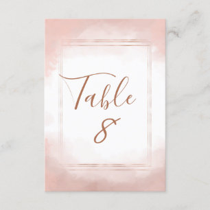 Números de mesa de boda con marco de rosa dorado y