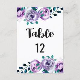 Números de mesa de boda con menta y púrpura Gráfic