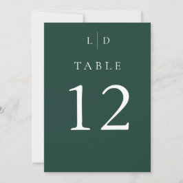 Números de mesa de boda con monograma en verde esm
